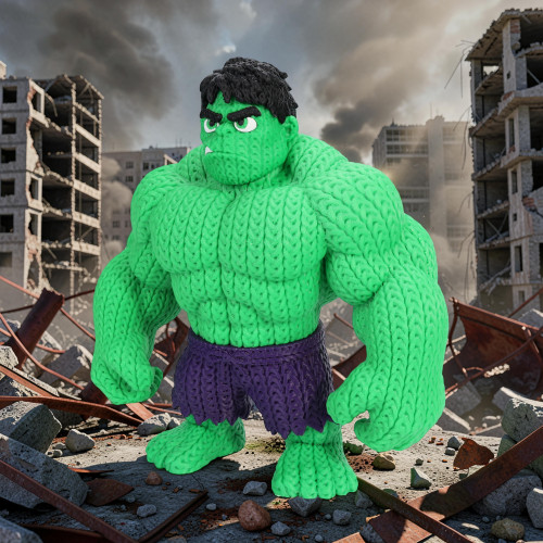 Boneco Hulk Crochê-Marvel-