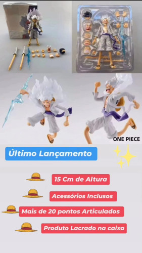 Action Figures Boneco Luffy Gear 5 One Piece Articulado Com Acessorios - One Piece - #