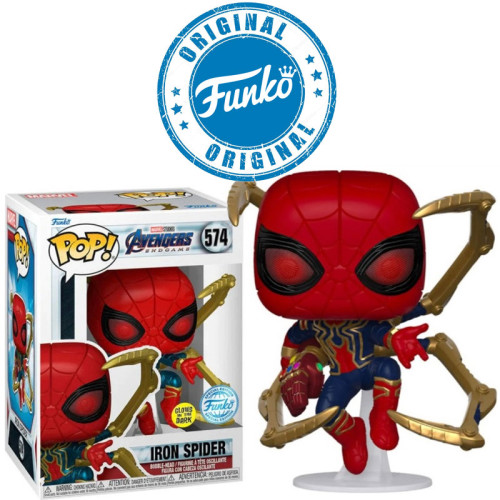 Boneco Marvel Avengers Endgame Iron Spider Glows in the Dark Special Edition Pop Funko 574-Marvel Avengers Endgame-574
