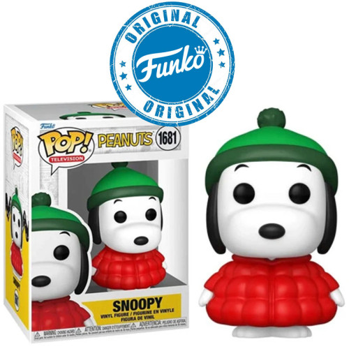 Boneco Peanuts Snoopy in Puffer Jacket Pop Funko 1681-Snoopy Peanuts-1681