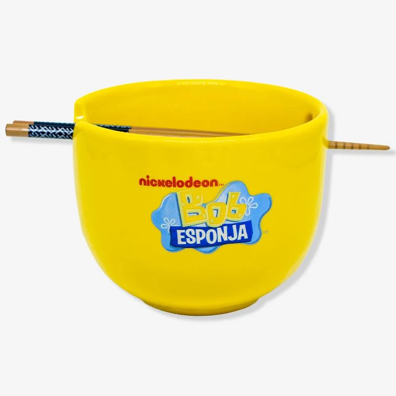 Caneca e Copo Bowl com Hashi Bob Eponja 500ml - Bob Esponja - #