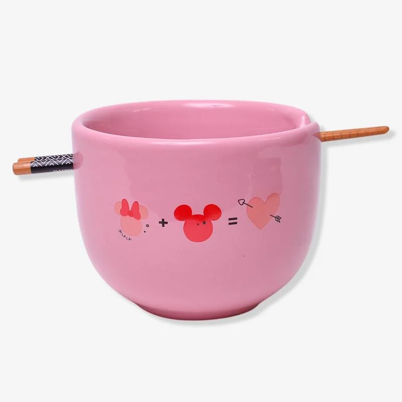 Caneca e Copo Bowl com Hashi Mickey e Minnie Namorados 500ml - Disney Mickey And Minnie - #