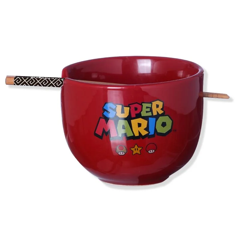 Caneca E Copo Bowl Com Hashi Super Mario 500ml - Super Mario - #