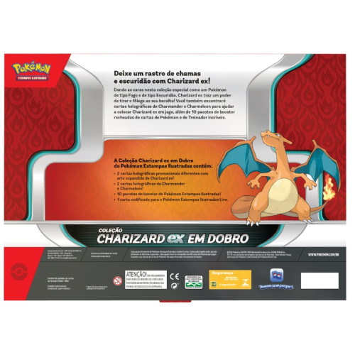 Box Pokémon Coleção Charizard EX em Dobro Copag Cards Cartas Boosters - Pokemon - #