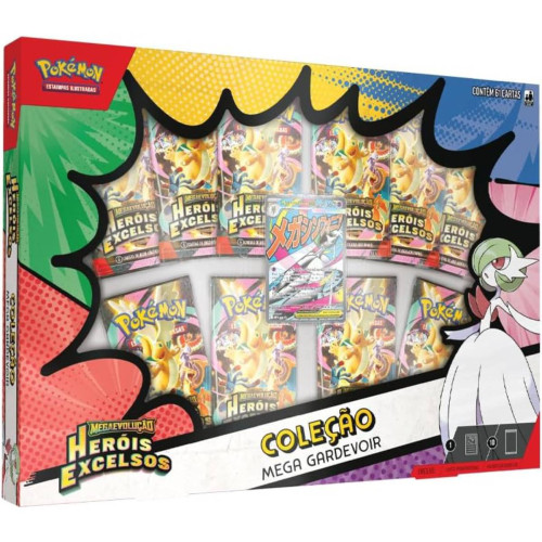Box Pokemon Coleção Mega Gardevoir ME02.5 61 Cartas Copag TCG Pokemon Estampas Ilustradas # - Produto Original