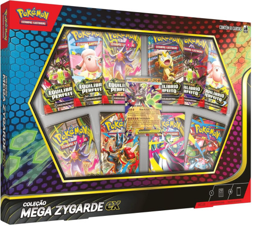 Box Pokémon Coleção Mega Zygarde EX Copag Cards Cartas Boosters