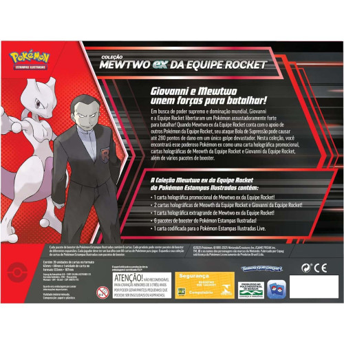 Box Pokemon Coleção Mewtwo Ex da Equipe Rocket 40 Cartas Copag TCG - Pokemon Estampas Ilustradas - #