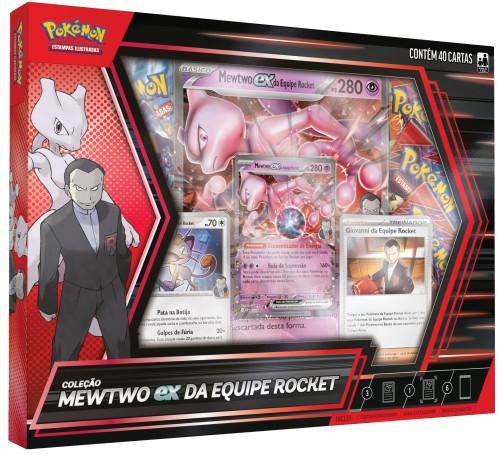 Box Pokémon Coleção Mewtwo Ex Da Equipe Rocket Copag Cards Cartas Boosters-Pokemon-