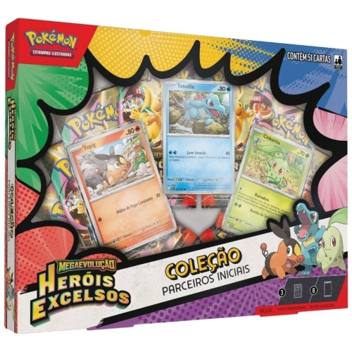 Box Pokemon Coleção Parceiros Iniciais ME02.5 51 Cartas Copag Pokemon Estampas Ilustradas # - Produto Original
