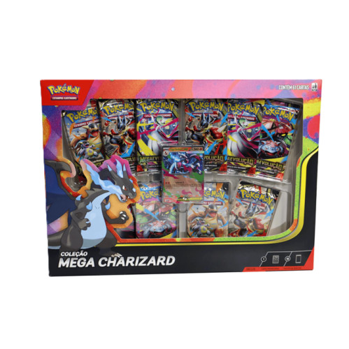 Box Pokémon Mega Charizard X - COPAG-Pokemon Estampas Ilustradas-