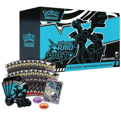 Box Treinador Avançado Pokemon Escarlate e Violeta 10.5 Raio Preto Copag 121 Cartas-Pokemon Estampas Ilustradas-