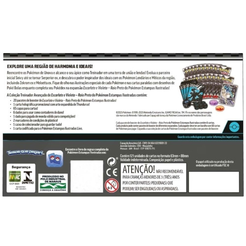 Box Treinador Avançado Pokemon Escarlate e Violeta 10.5 Raio Preto Copag 121 Cartas - Pokemon Estampas Ilustradas - #