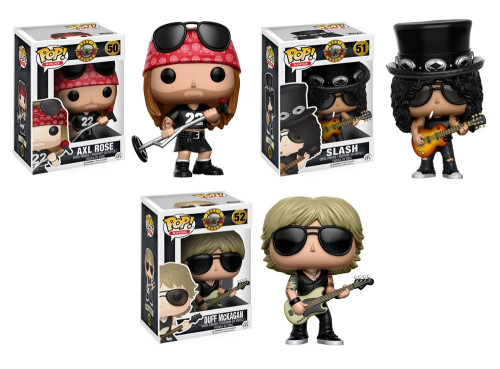 Conjunto: Funko Pop Axl Rose #50 Slash #51 Duff Mckagan #52 (guns N Roses) Rocks - Guns N' Roses #1 - Produto Original