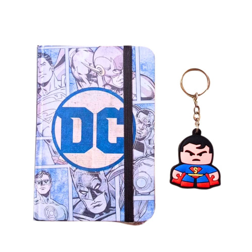 Caderneta 80 folhas DC Comics 95mmX140mm + 1 chaveiro Super-Homem Dc Comics # - Produto Original