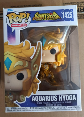 Caixa Danificada Funko Pop Saint Seiya Cavaleiros do Zodíaco Hyoga de Aquário Aquarius Hyoga 1425-Saint Seiya-1425