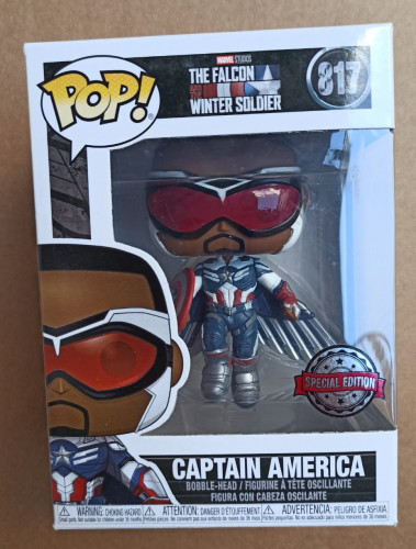 Caixa Danificada Olhe Fotos Funko Pop Marvel The Falcon and the Winter Soldier Capitão América 817-Marvel-817