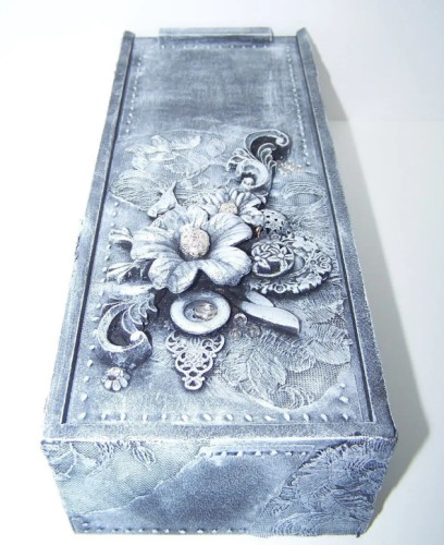 Caixa Decorativa - Técnica De Mixed Media Ou Mídia Mista Artesanal # - Produto Original