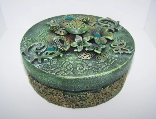 Caixa Decorativa Em Mdf - Técnica De Mixed Media Artesanal # - Produto Original