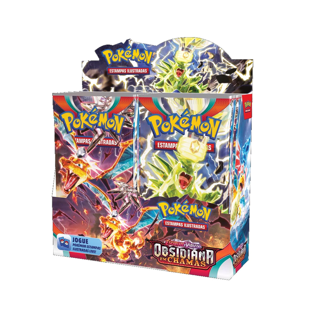 Caixa de Booster - Escarlate e Violeta - Obsidiana em Chamas: O lacre original da caixa foi levemente comprometido.-Copag-