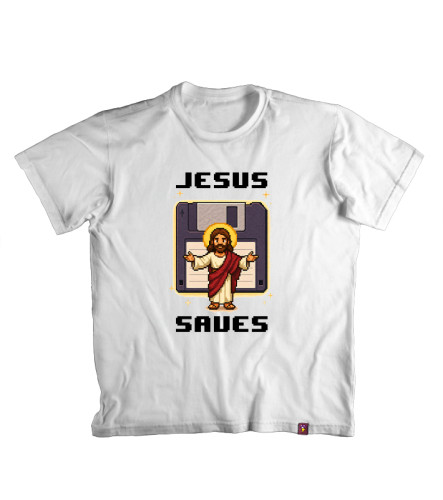 Camiseta Jesus Saves (branca) Jesus # - Produto Original