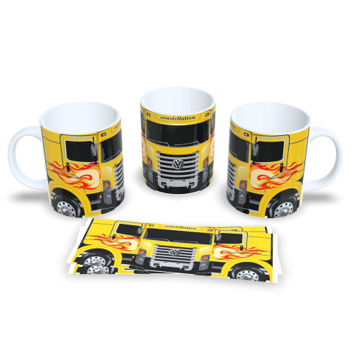 Caneca Caminhão Série Profissões Cor Amarelo Caminhão # - Produto Original