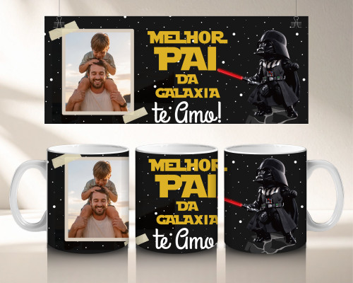 Caneca Cerâmica 325ml Dia dos Pais Geek Stars Wars Guerra nas Estrelas Darth Vader Stars Wars # - Produto Original