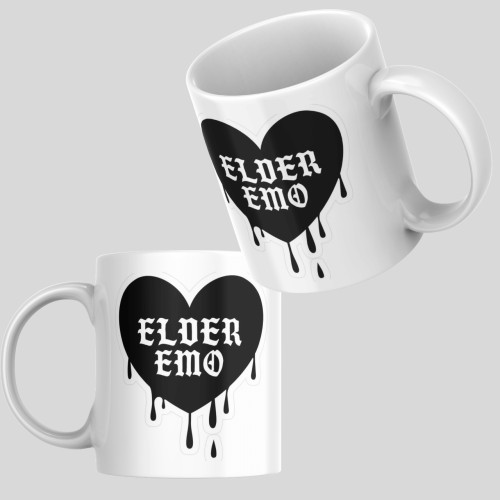 Caneca Cerâmica 325ml Presente Emocore Elder Emo Coração Gótico Emo # - Produto Original