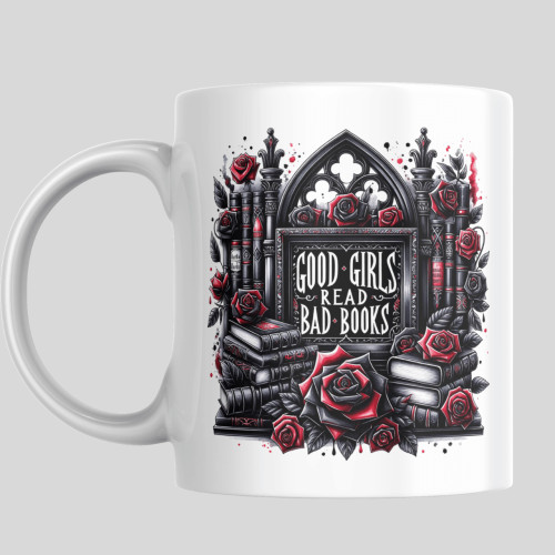 Caneca Cerâmica 325ml Presente Criativo Clube Do Livro Good Girls Read Bad Books Gotica Livros # - Produto Original