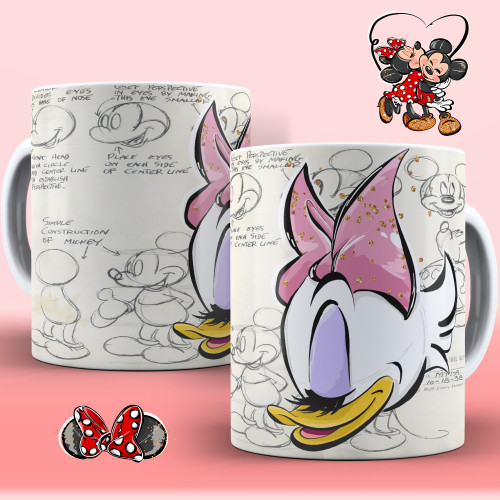 Caneca De Porcelana Branca Turma do Mickey "Margarida" Desenho # - Produto Original