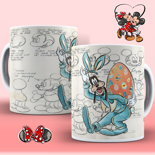 Caneca De Porcelana Branca Turma do Mickey "Pateta" Desenho # - Produto Original