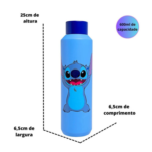 Caneca E Copo Garrafa Acqua Stitch Zona Criativa - Disney Lilo E Stitch - #