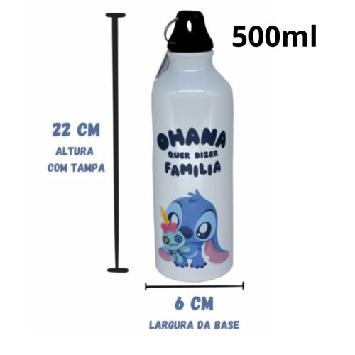 Caneca E Copo Garrafa Stitch Com Mosquetão Zona Criativa - Disney Lilo & Stitch - #