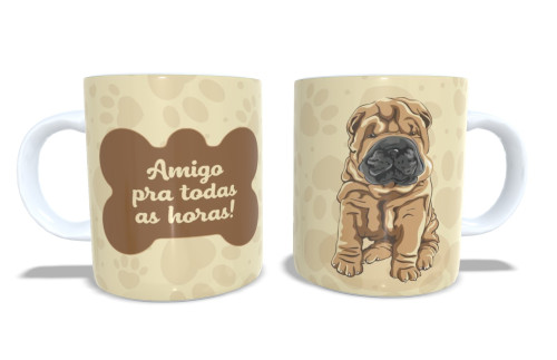 Caneca Estampa de Cachorros – Porcelana Resistente para Café e Chá-Pets-