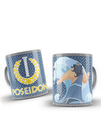 Caneca Estampada Mitologia Grega – Deuses do Olimpo - Poseidon - Deuses - #