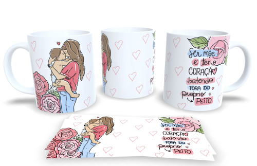 Caneca Estampada de Porcelana – Melhor Presente para o Dia das Mães Mãe # - Produto Original