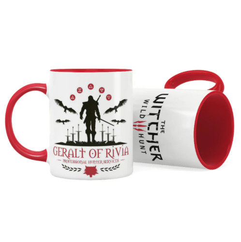 Caneca Gamer The Witcher 3 Wild Hunt - Geralt de Rivia Caçador de Monstros Vermelha-Canecas-
