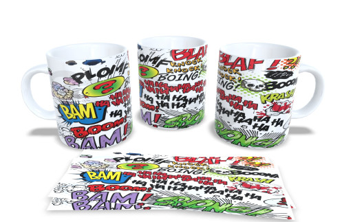 Caneca Geek "Quadrinhos em Luta" - Estilo Retrô Gibis # - Produto Original