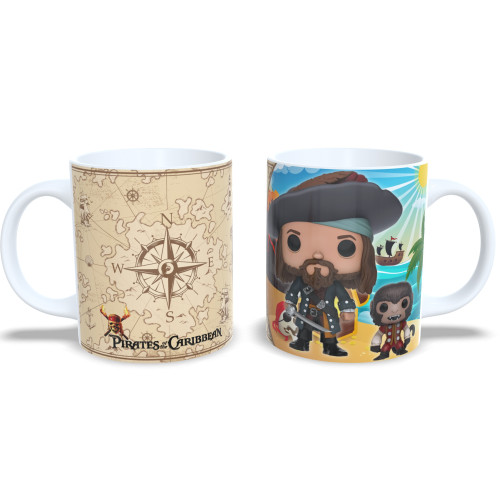 Caneca Geek Piratas Do Caribe Estilo Funko Pop Jack Sparrow Piratas Do Caribe # - Produto Original