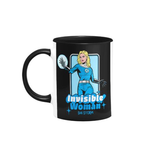 Caneca Geek Quarteto Fantástico - Mulher Invisível (Sue Storm) Preta - Canecas - #