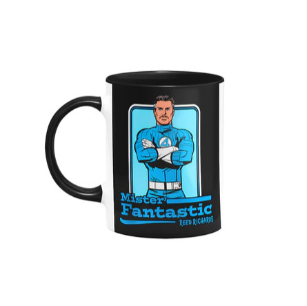 Caneca Geek Quarteto Fantástico - Senhor Fantástico (Reed Richards) Preta - Canecas - #