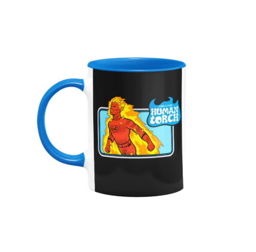 Caneca Geek Quarteto Fantástico - Tocha Humana (Johnny Storm) Azul - Canecas - #