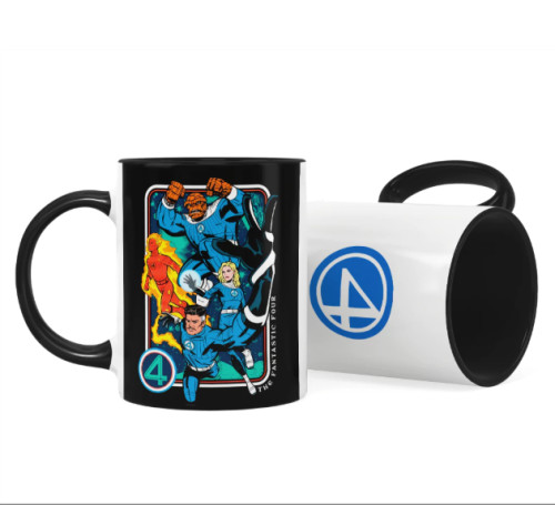 Caneca Geek Quarteto Fantástico Preta-Canecas-