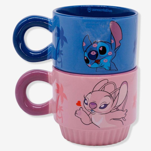 Caneca Joy Stitch e Angel - Disney - 350ML Disney Lilo E Stitch # - Produto Original