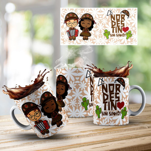 Caneca Nordestina Xicara Com Gírias do Nordeste Cuscuz 325ml Nordeste # - Produto Original