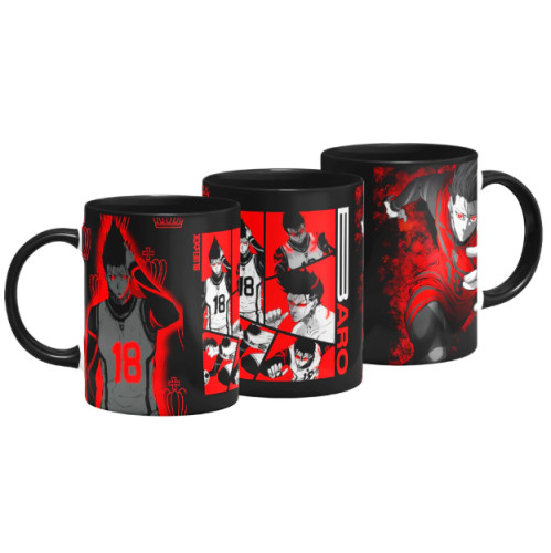 Caneca Otaku Shouei Barou Blue Lock Preta-Canecas-
