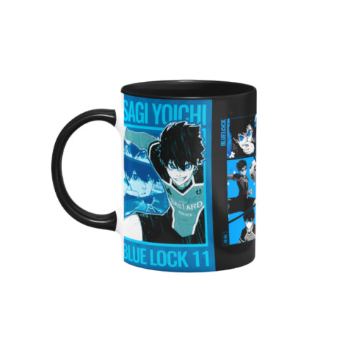 Caneca Otaku Yoichi Isagi Blue Lock Preta - Canecas - #