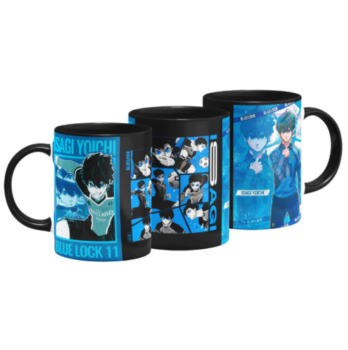 Caneca Otaku Yoichi Isagi Blue Lock Preta-Canecas-