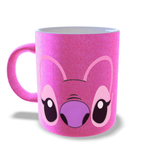 Caneca Perolada Stitch Angel Bocão – Estampa Exclusiva Com Boca Na Base - Stitch - #