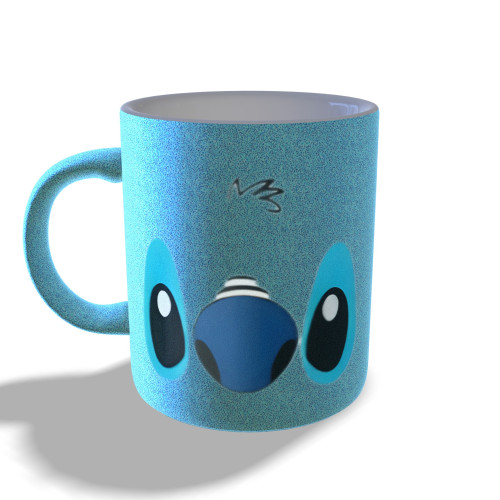 Caneca Perolada Stitch Bocão – Estampa Exclusiva Com Boca Na Base - Stitch - #