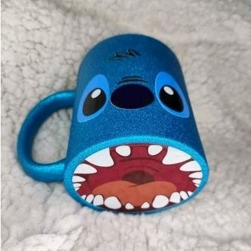 Caneca Perolada Stitch Bocão – Estampa Exclusiva Com Boca Na Base - Stitch - #